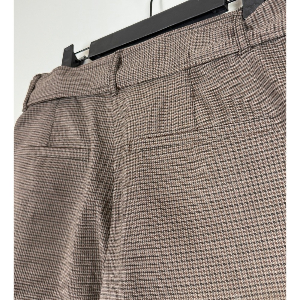 ZARA‎ Brown Houndstooth Belted Shorts Women Size M - Picture 4 of 7